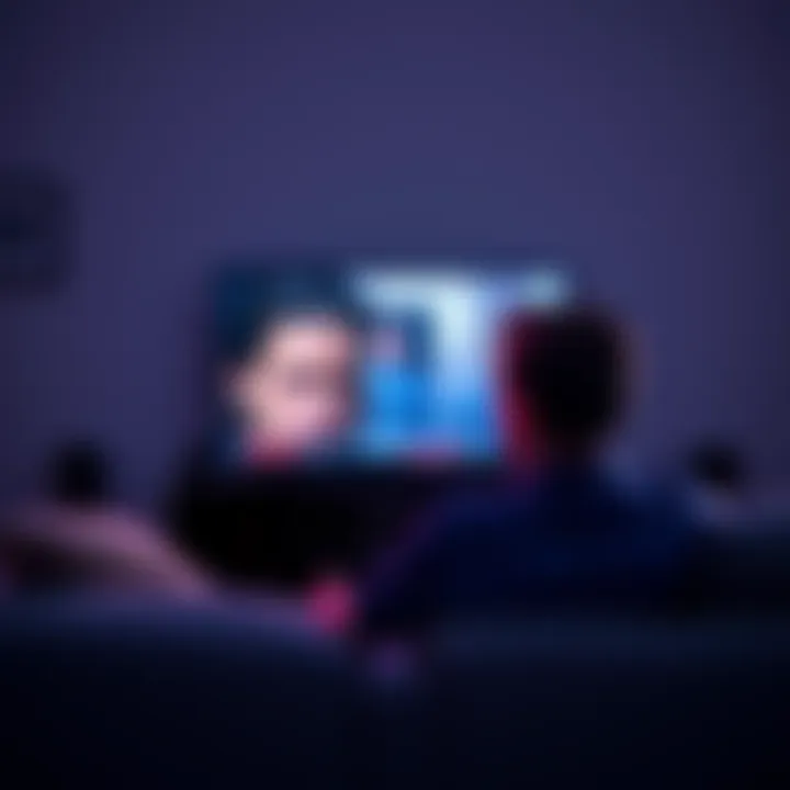 A person sitting on a couch watching a TV screen with a frustrated expression, showing their dislike for the show.