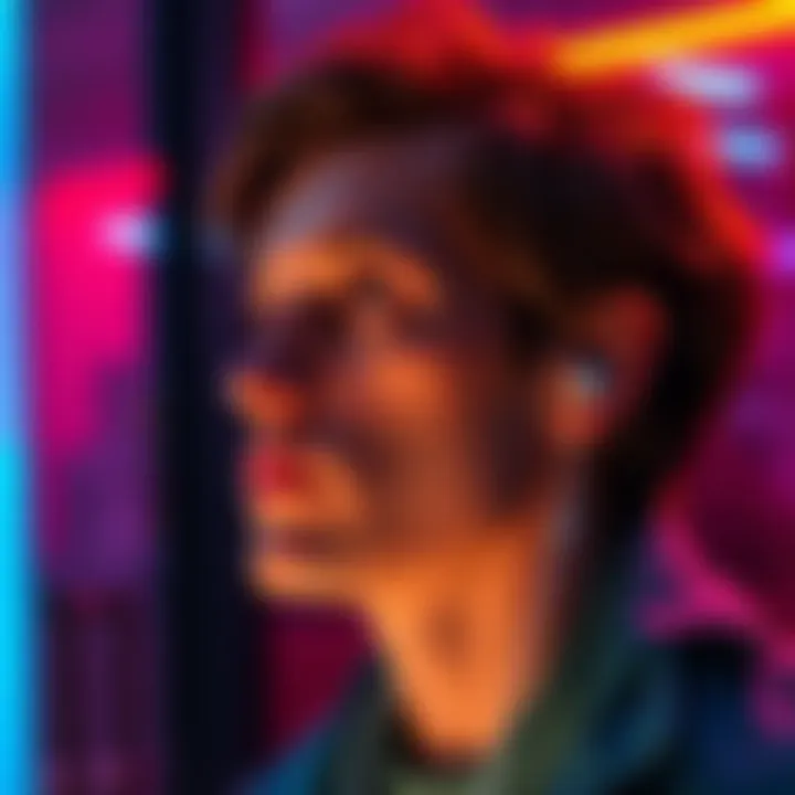 Individual with earbuds on, looking pensive as if contemplating effects of sound isolation on cognitive health.