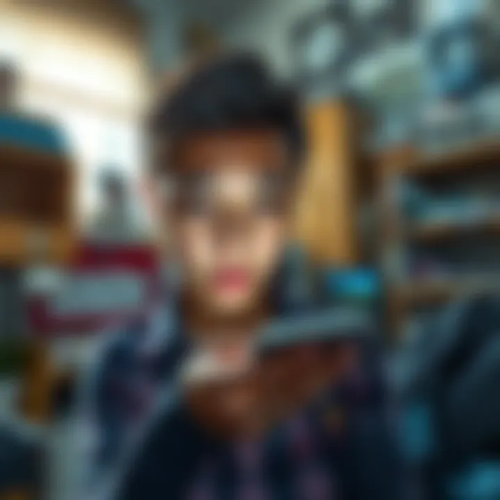 A person looking regretful while texting an apology on their phone after a breakup, surrounded by a cluttered room