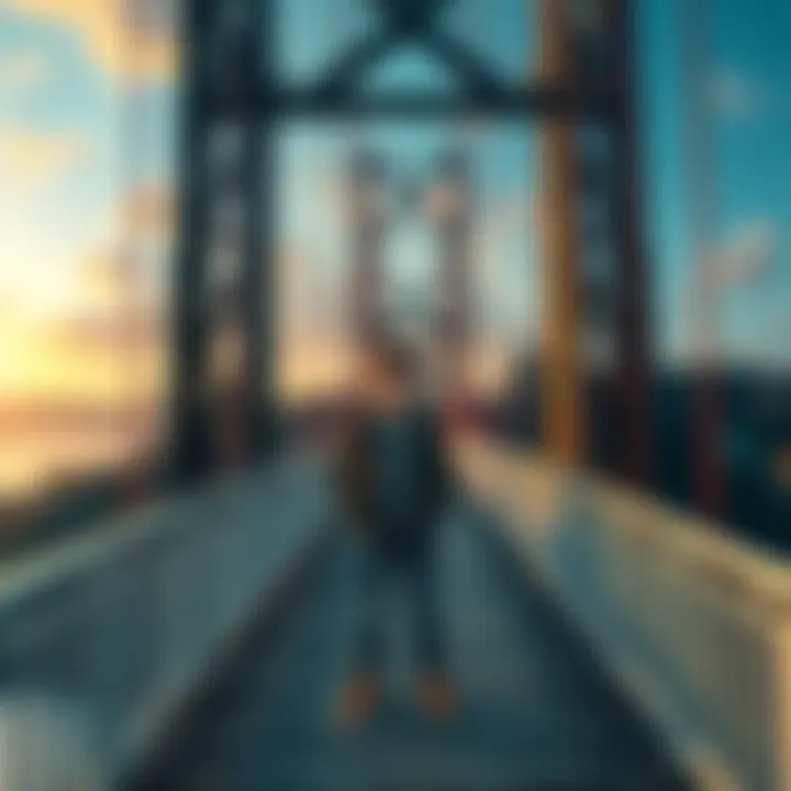 A person stands on a bridge looking confused, with a scenic background, suggesting a surreal experience of teleportation after blacking out.