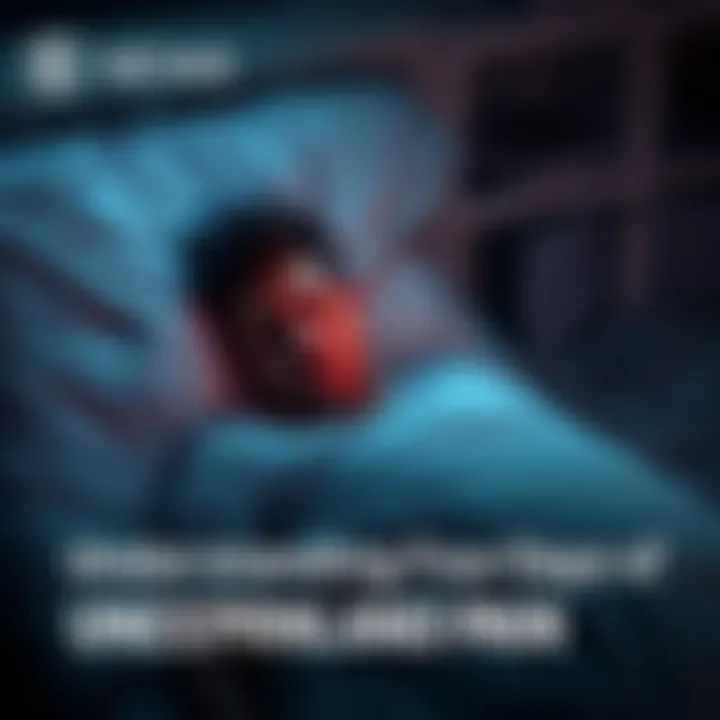Person in bed experiencing pain A person lying in bed, looking distressed and uncomfortable due to unexplained body pain, with a worried expression on their face, surrounded by dim lighting.