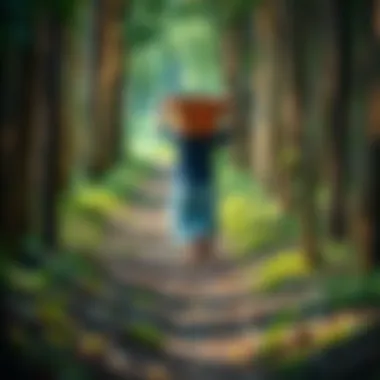 Person carrying water A person with a wooden bucket walking through a forest path, symbolizing daily tasks and mindfulness in life.