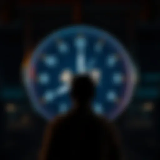 A person staring at a clock that shows 4:12 AM, symbolizing a moment of realization about time