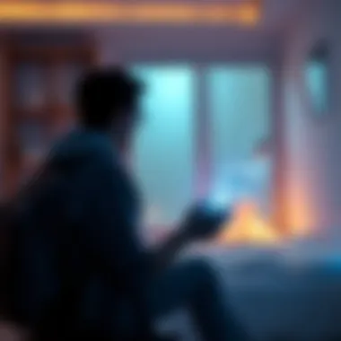 Person connecting with a spirit in a session Individual engaged in a session attempting to connect with a deceased loved one, surrounded by soft light and calming environment.
