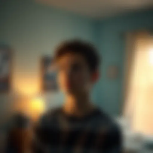A young person looking thoughtful, reminiscing about a vivid dream that warned of danger. The background shows a peaceful bedroom with a soft glow from a window.