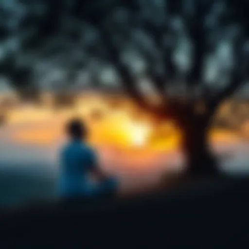 A person sitting in deep thought under a tree, reflecting on the nature of reality and existence