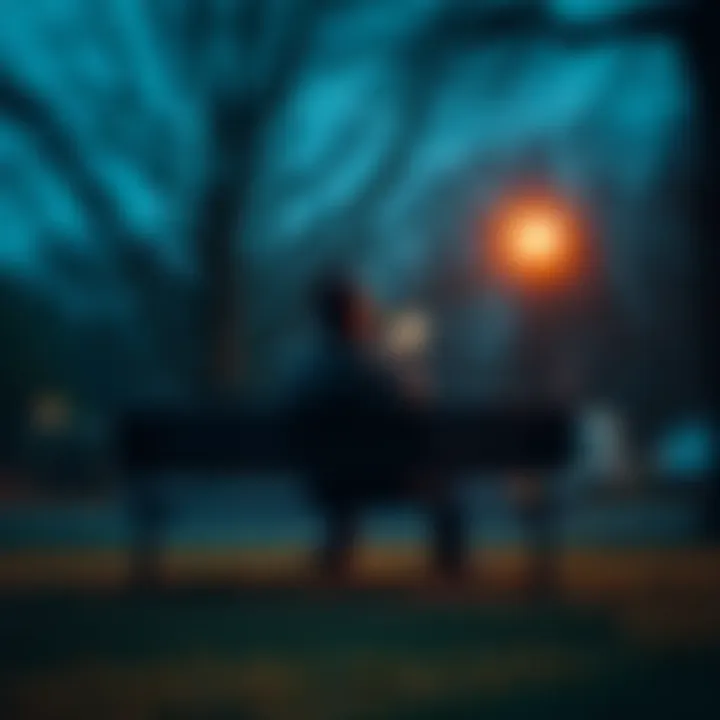 A person sitting on a park bench, looking thoughtful while gazing into the distance, symbolizing the struggle with the concept of free will.