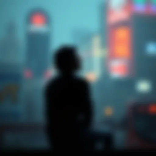 Individual sitting alone, looking thoughtful with a blurred background, symbolizing feelings of sadness and existential thoughts on identity.