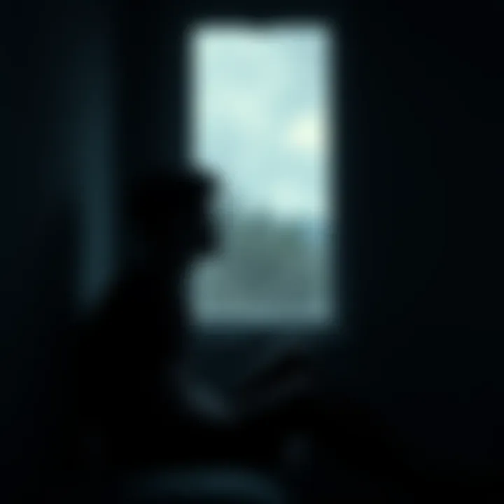 A young person sitting in a dimly lit room, looking thoughtfully out a window with a pensive expression, symbolizing feelings of despair and seeking guidance.