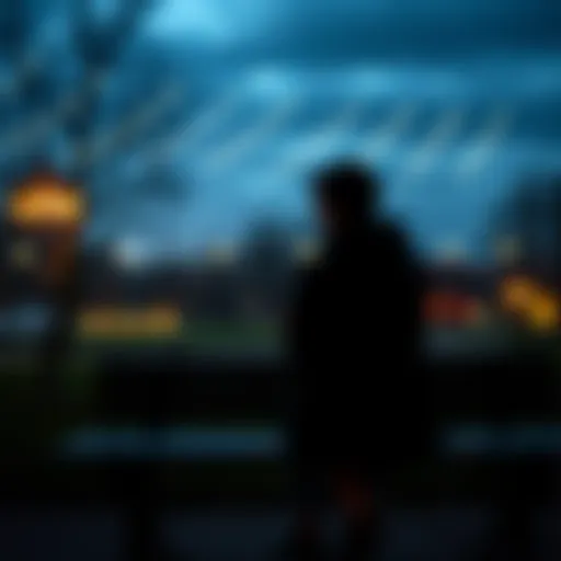 A person sits on a bench looking thoughtfully at a park, representing the fear of life and self-reflection.