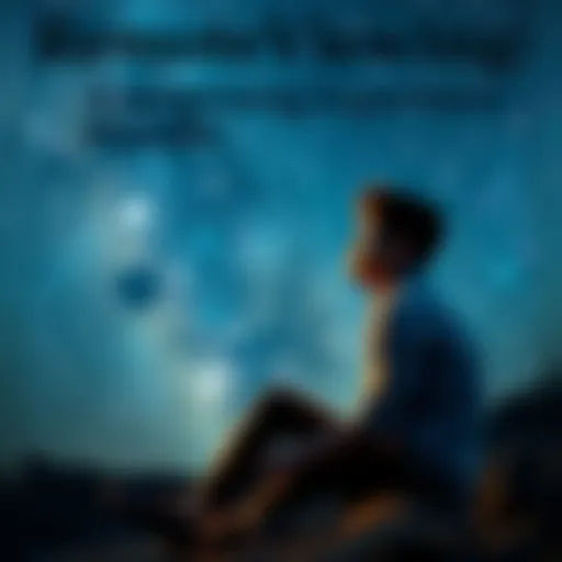 Individual sitting with a thoughtful expression, looking at a starry sky, representing contemplation about remote viewing