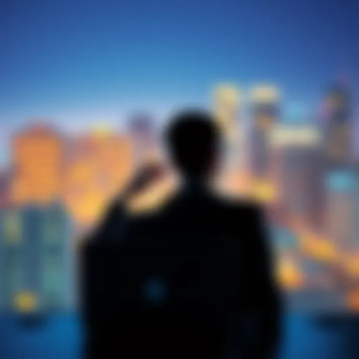 Person contemplating technology A person sitting at a desk, looking thoughtfully at a laptop, symbolizing the struggle with technology and change.