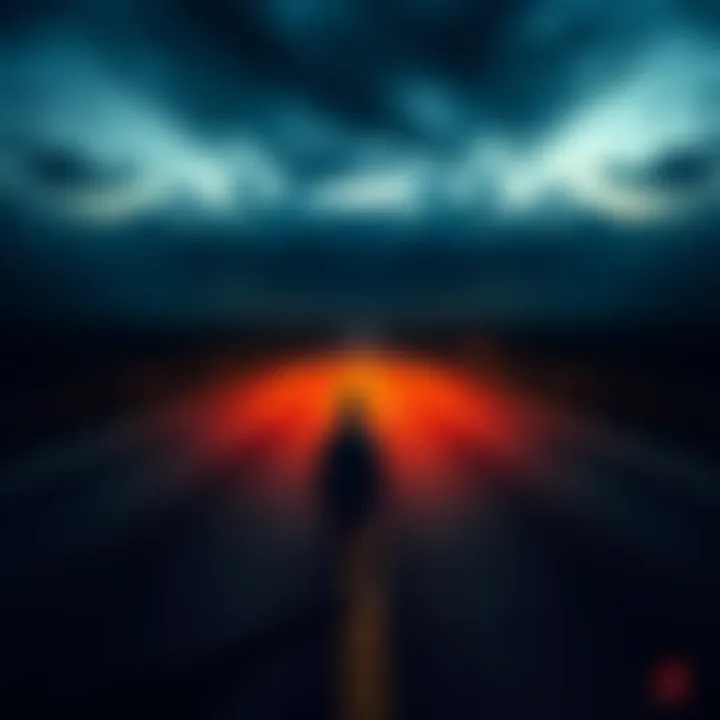 A person stands alone at a fork in the road, looking uncertain about which path to take, reflecting on limited choices in life.