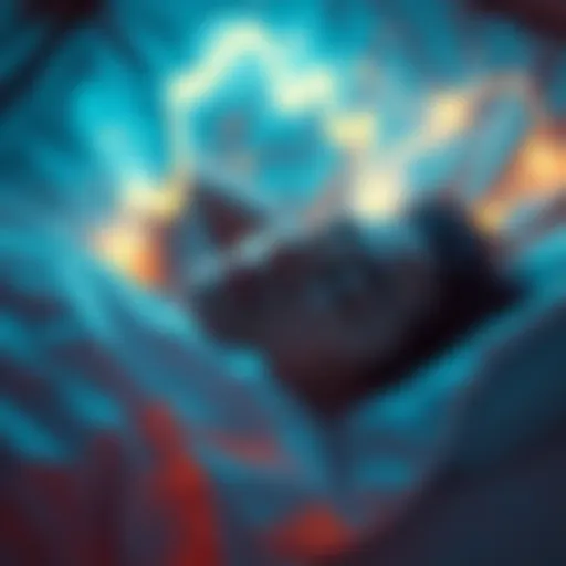 A person lying in bed with a calm expression, surrounded by a soft glow representing a dreamlike state, suggesting lucid dreaming and entity contact