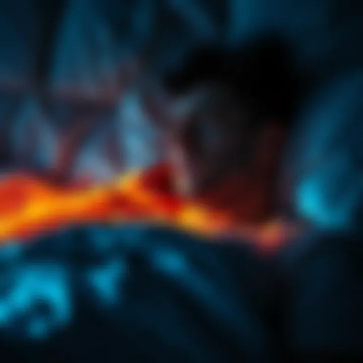 A person lying in bed with a distressed expression, illustrating the struggle with dreams about an ex-partner.