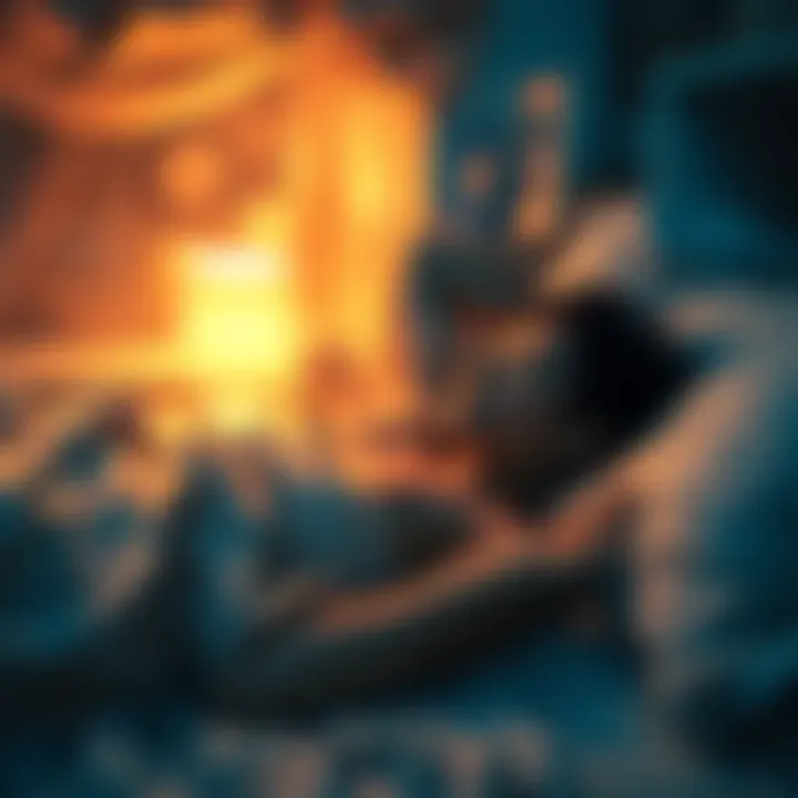 Person dreaming of a lost loved one A person sleeps peacefully in bed, experiencing a lucid dream where they are talking to a deceased loved one in a warm, comforting environment