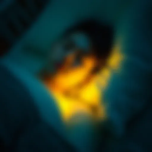 A person lying in bed, eyes closed, with a soft glow surrounding them, symbolizing a peaceful dream state.