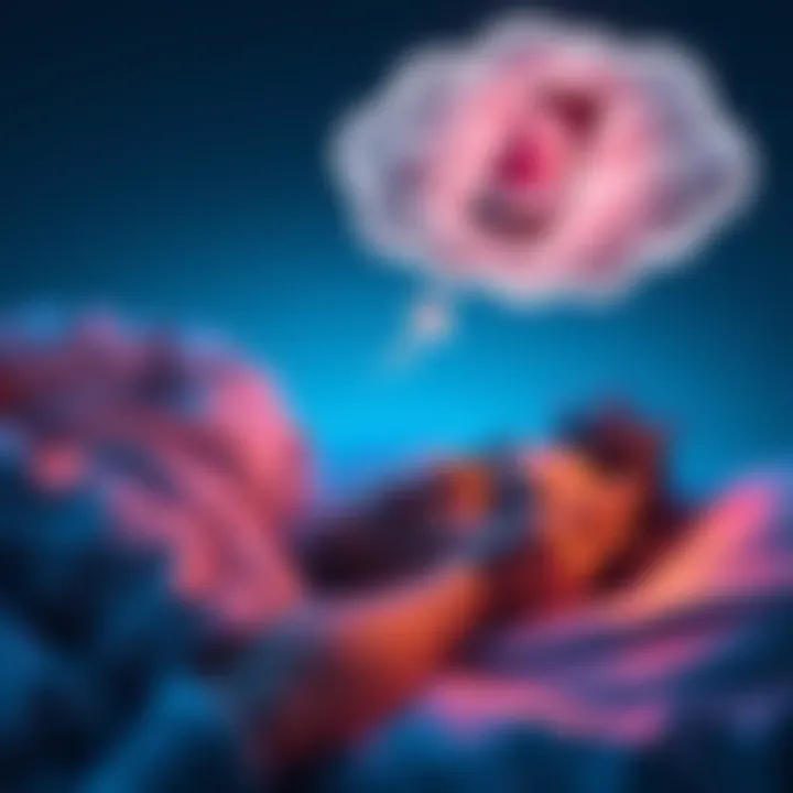 A person sleeping with a thought bubble showing a smartphone, representing dreams about technology.