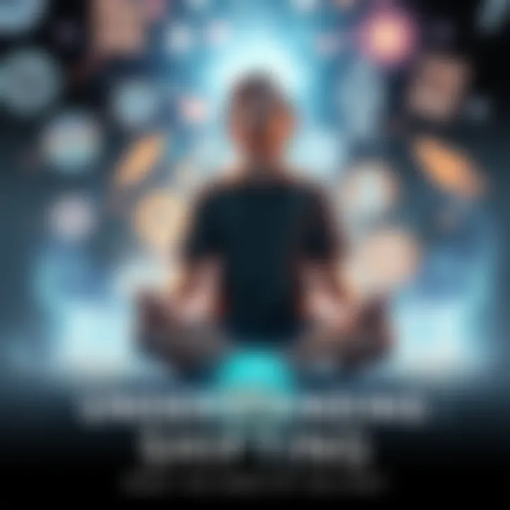 A person sitting cross-legged with eyes closed, surrounded by soft glowing lights and symbols representing various realities, reflecting the concept of shifting.