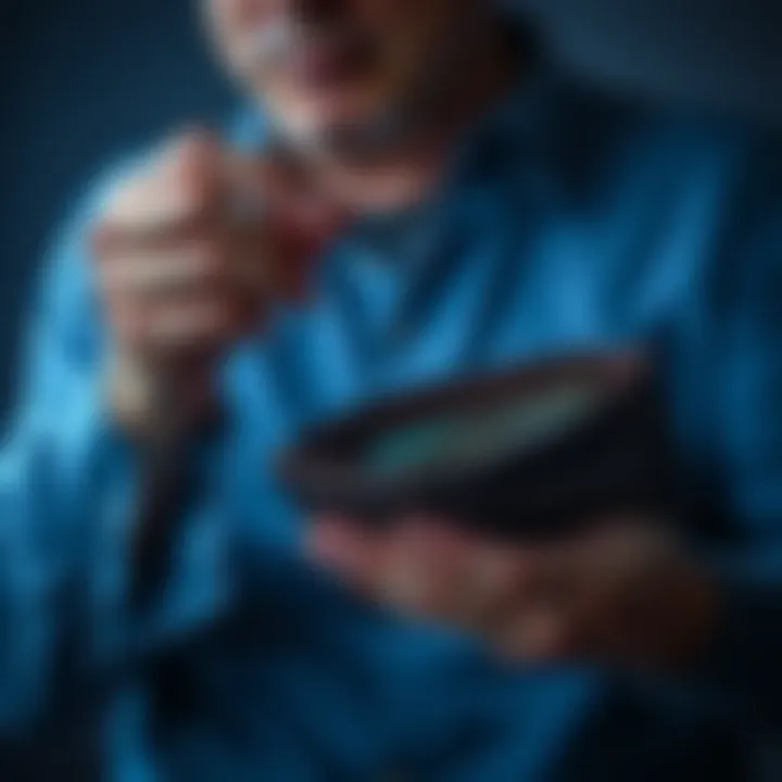 A worried person looking at an empty wallet, symbolizing financial struggle and debt