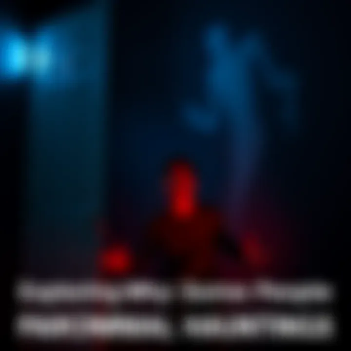 A person looking scared in a dimly lit room with shadows on the wall, suggesting a ghostly presence.