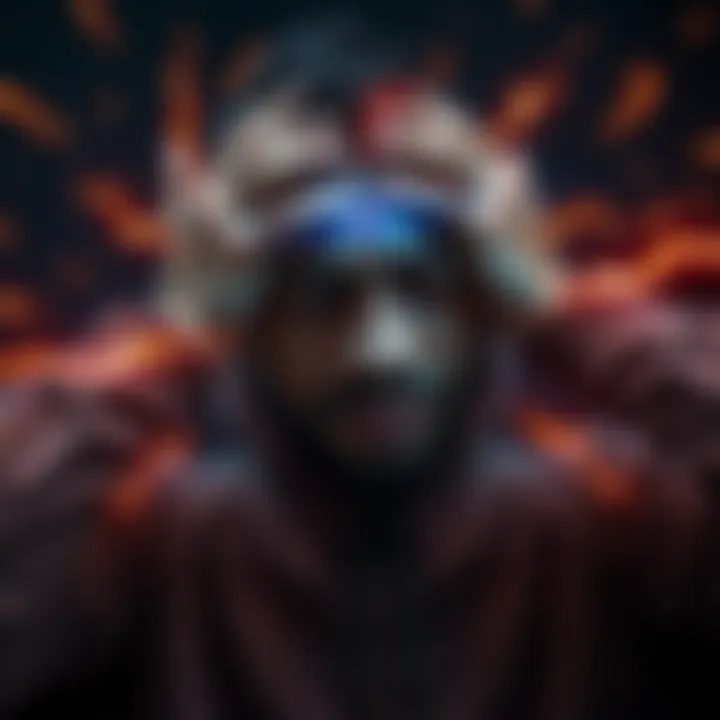 Individual holding their head in distress, with bright energy flashes surrounding them, illustrating extreme pain and panic response.