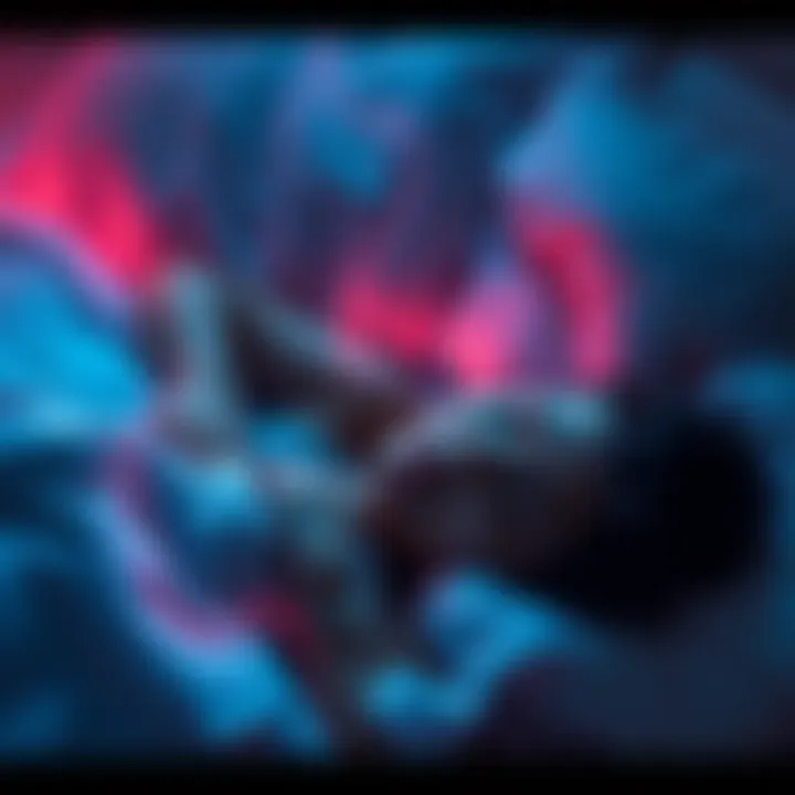 Person experiencing vibrations in sleep A person lying in bed appears to be in a sleep state with visible waves or vibrations around them, symbolizing the vibrational stage of sleep.