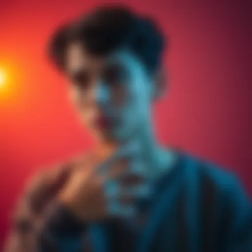 A person looking thoughtful while holding their heart, symbolizing emotional awareness and understanding.