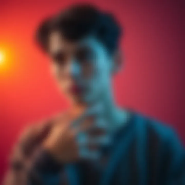 Person expressing emotions A person looking thoughtful while holding their heart, symbolizing emotional awareness and understanding.