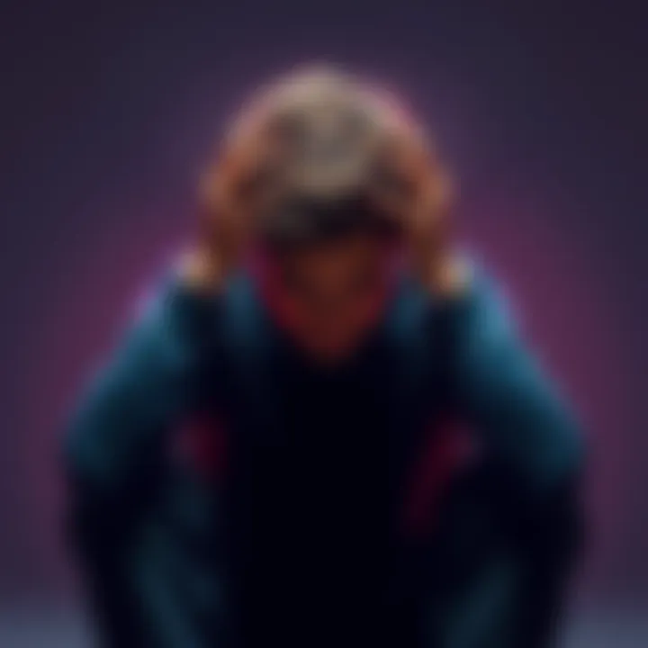 A person sitting with their head in their hands, showing signs of distress and emotional pain