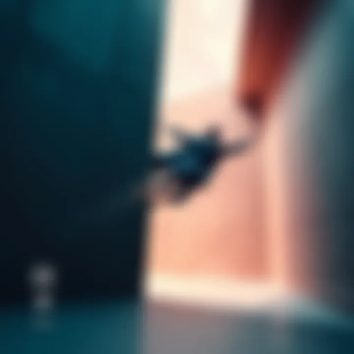 A figure gracefully passing through a wall in a dreamlike state, symbolizing the experience of lucid dreaming.