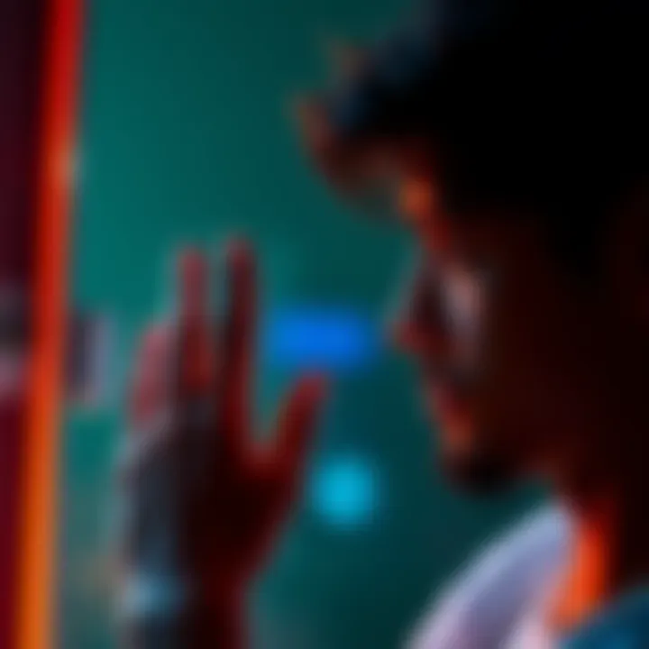 Individual staring thoughtfully at their hand, reflecting on its functions and meaning