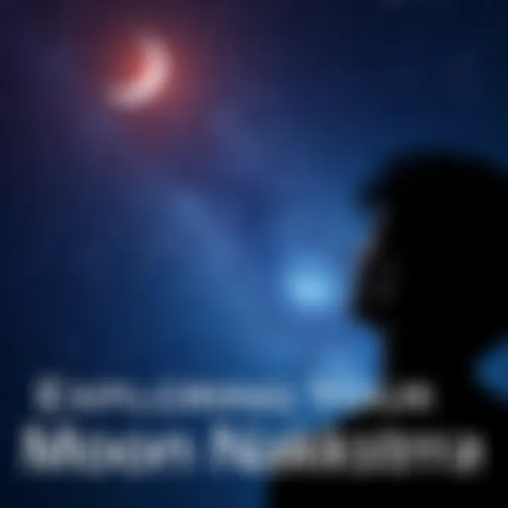 Person looking at the night sky A person gazing at the stars, with a crescent moon visible, symbolizing introspection and connection to Moon Nakshatras