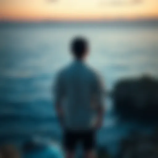 A person stands by the Mediterranean Sea, looking out thoughtfully, remembering their late uncle Chris