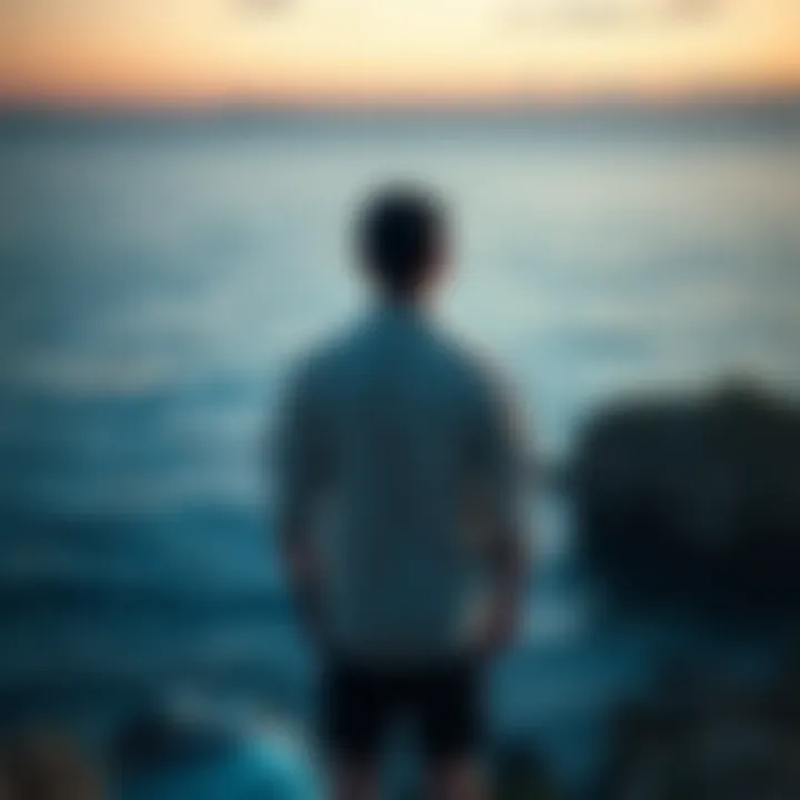 A person stands by the Mediterranean Sea, looking out thoughtfully, remembering their late uncle Chris