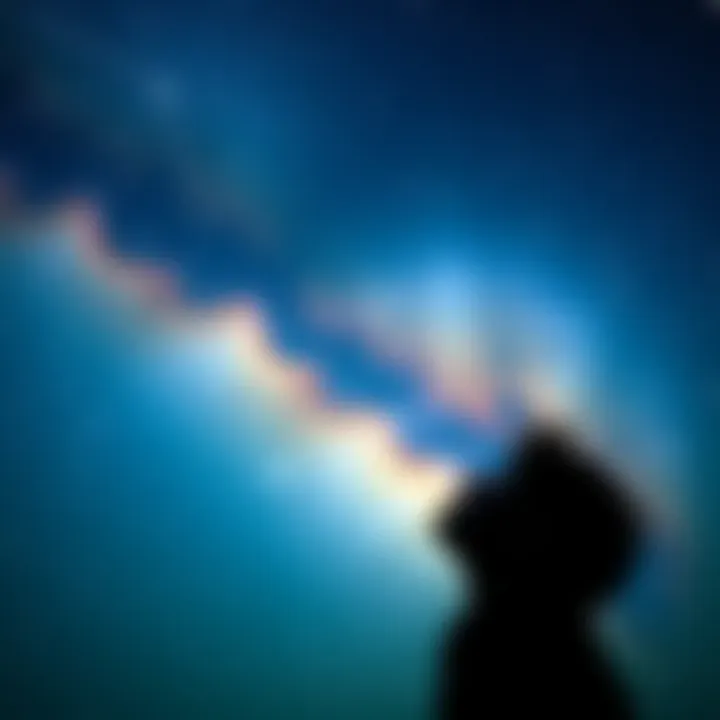Person gazing at stars A person looking up at a starry sky, pondering the nature of knowledge and existence.