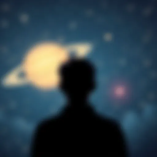 Individual gazing at the night sky filled with stars, reflecting on life's changes during their Saturn return