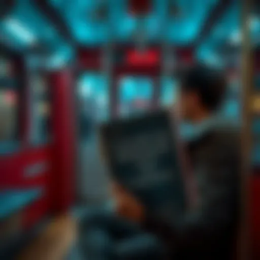 Individual sitting on a tram, feeling a strange presence while looking at a book with meaningful words on the cover