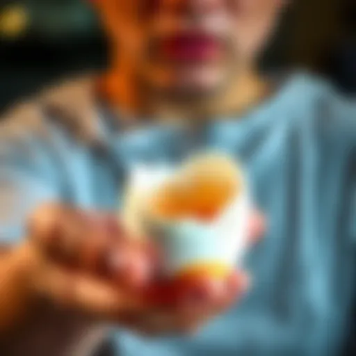 A person looks concerned while holding a cracked egg with a worried expression, symbolizing the scary effects of an egg cleanse.