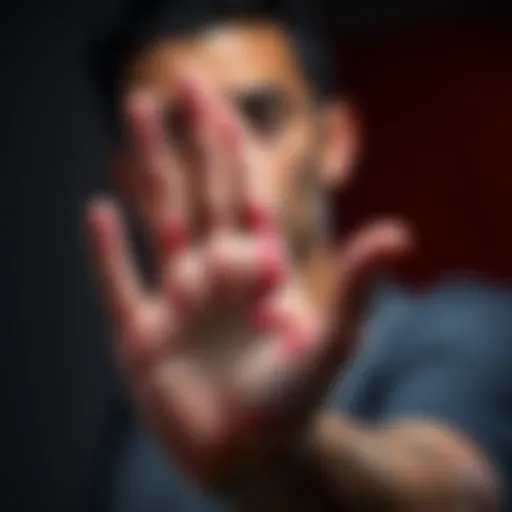 A person showing their hand with a concerned expression, looking for advice on a hand condition.