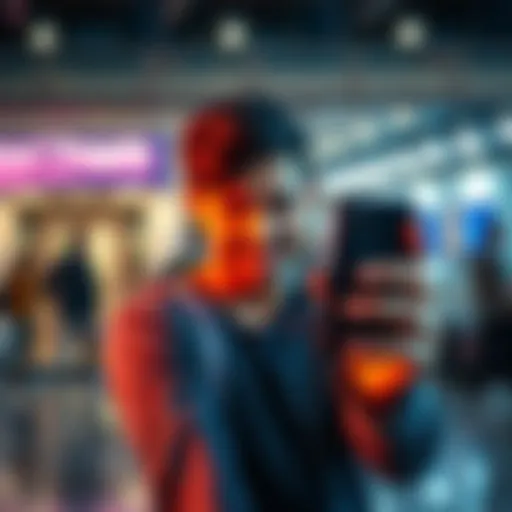 A person confidently holding a smartphone with a bold expression, symbolizing modern tech culture and assertiveness.