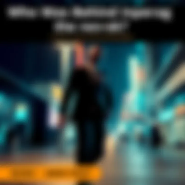 A figure in a dark suit stands in an urban setting, partially hidden, sparking curiosity among onlookers.