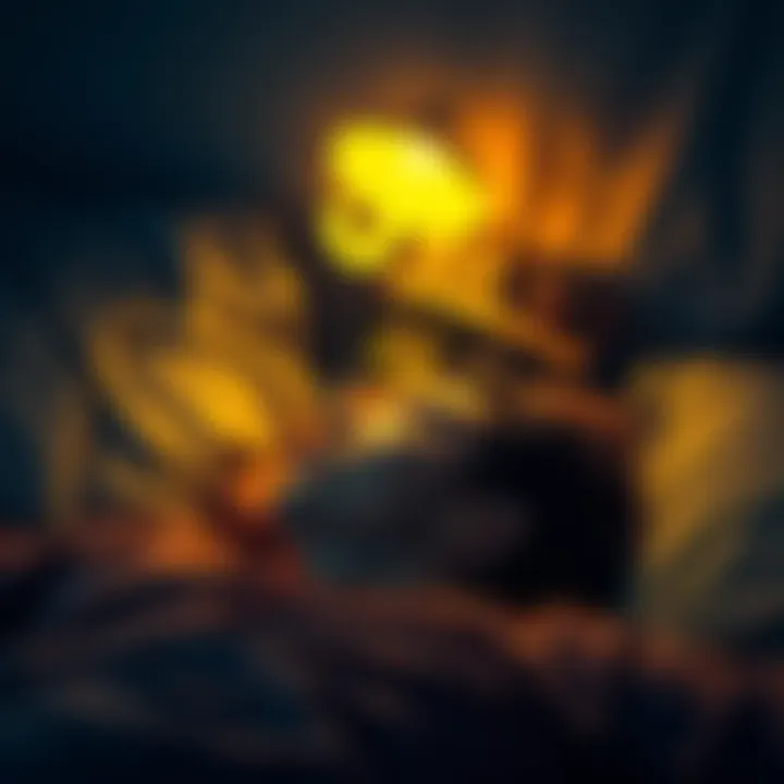 A person lying in bed with a thoughtful expression, looking up at the ceiling, symbolizing struggle with vivid dreams.
