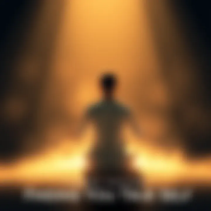 A person sitting cross-legged in meditation, surrounded by soft light, symbolizing inner peace and spiritual reflection.