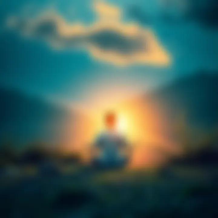 A person meditating peacefully in nature, reflecting on silence and hope for their future.