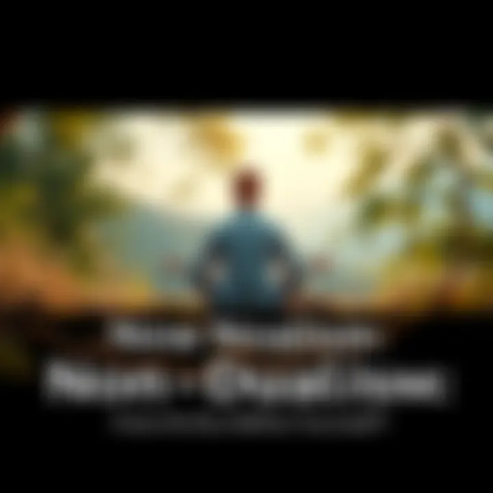 A person sitting cross-legged in meditation, surrounded by a serene natural setting, reflecting on identity and self-awareness.