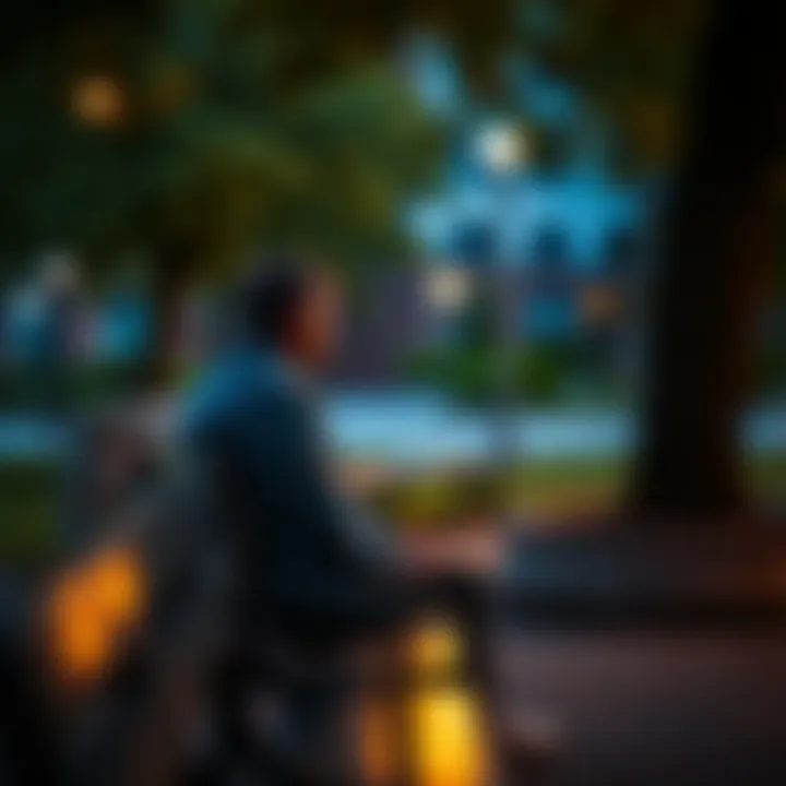 A person sitting alone on a park bench, looking thoughtful while reflecting on personal honesty and emotional struggles in relationships.