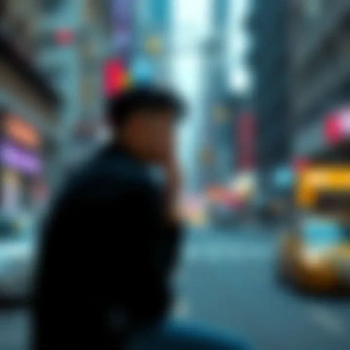 A person sitting alone, looking thoughtful with a blurred background of urban scenes, symbolizing the difference between mental health and supernatural experiences.