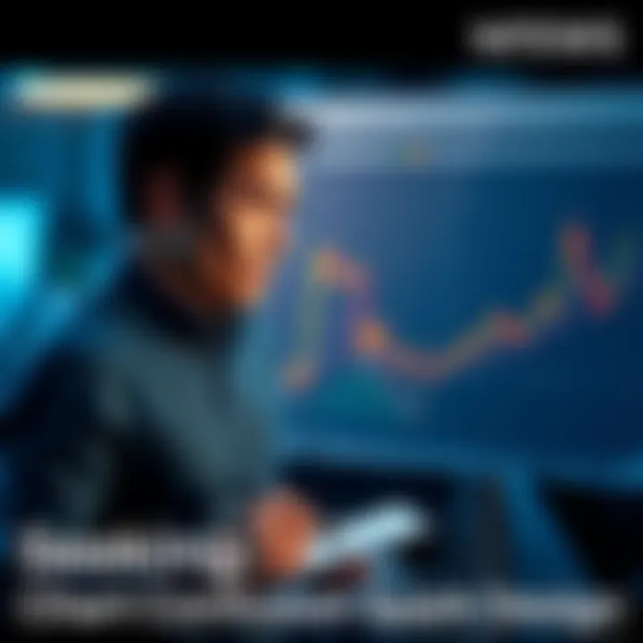 A person studying a complex chart with a puzzled expression, seeking help from others. They have a notebook and a pen to take notes.