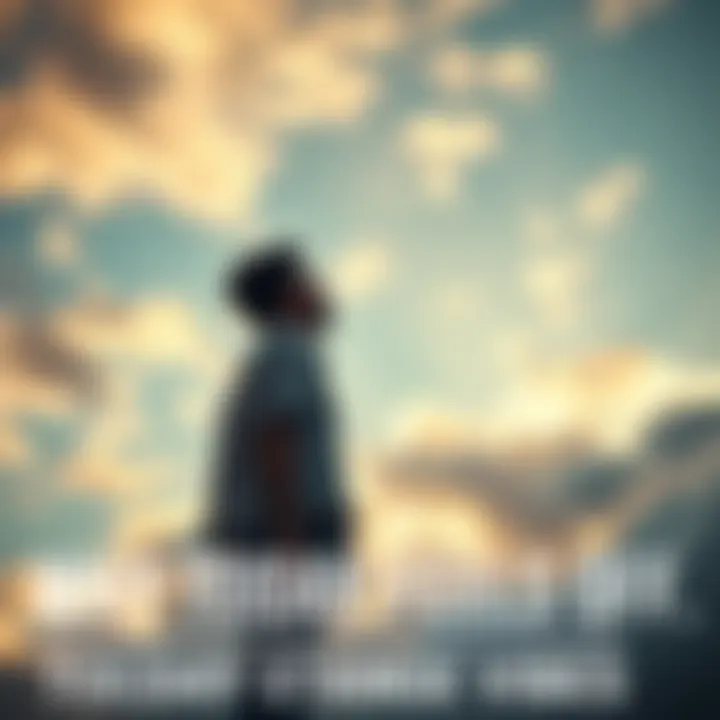 A person standing outside looking up at the cloudy sky, showing a sense of confusion and curiosity about the day's strange vibes